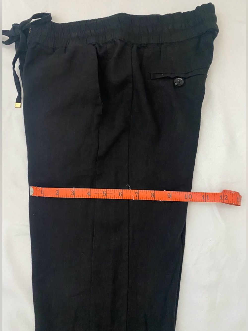 Love Tree Black Drawstring Linen Blend Pants, Size S - Picture 8 of 8